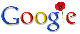 캐나타 현충일은 위한 구글 로고 - 양귀비