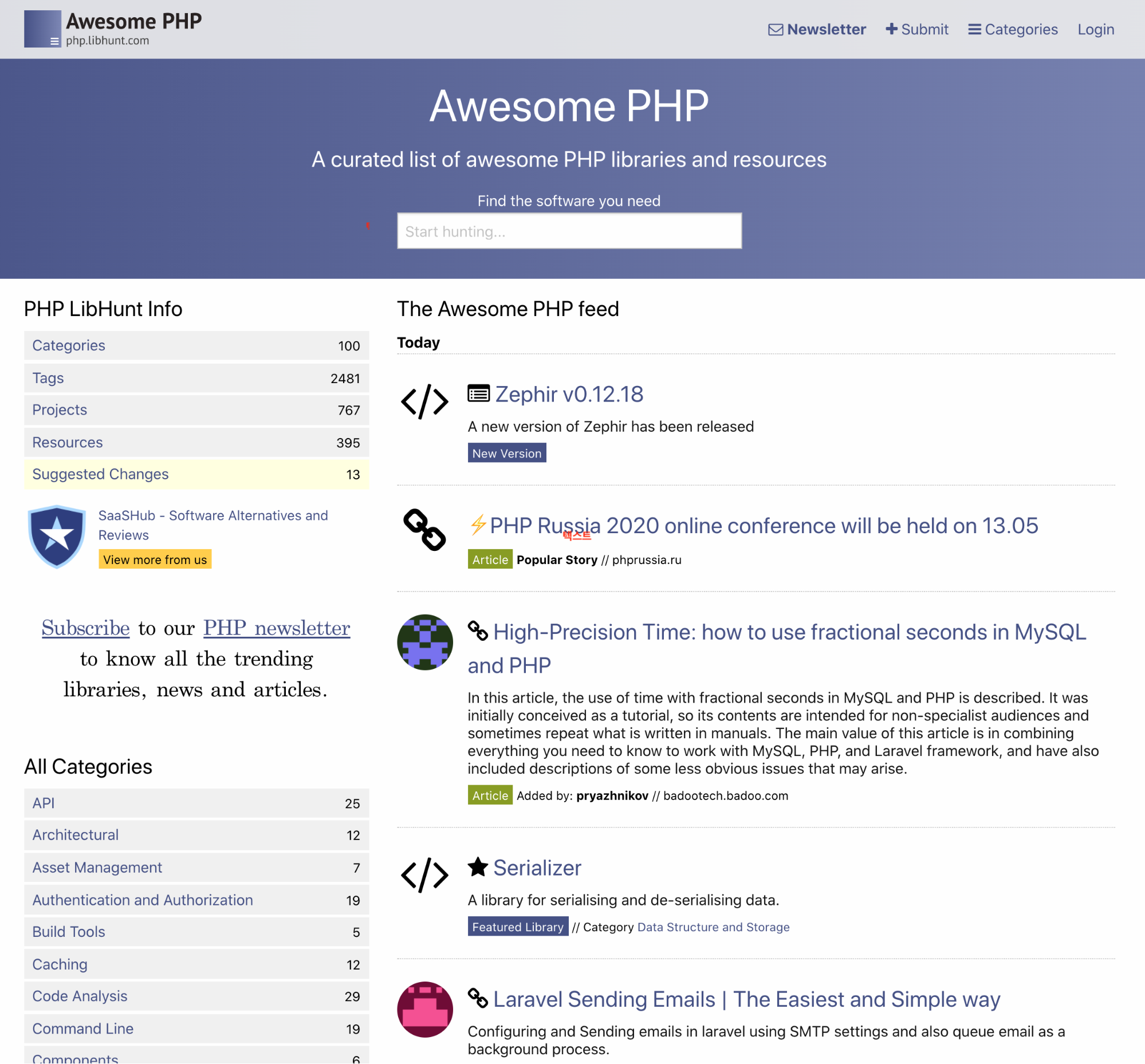 Awesome PHP 홈페이지