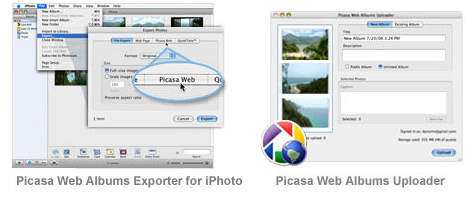 iPhoto의 피카사 웹 앨범 익스포터와 업로더
